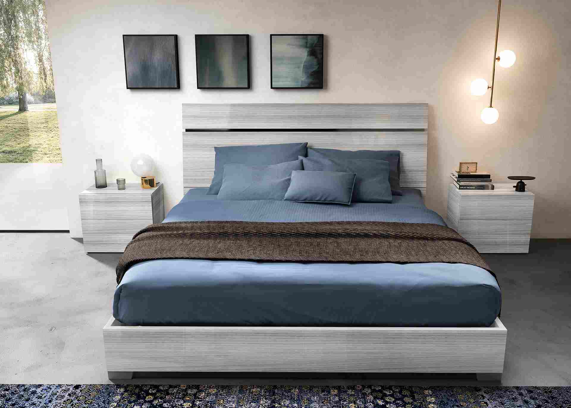 Кровать двуспальная MIA SILVER GREY 154
