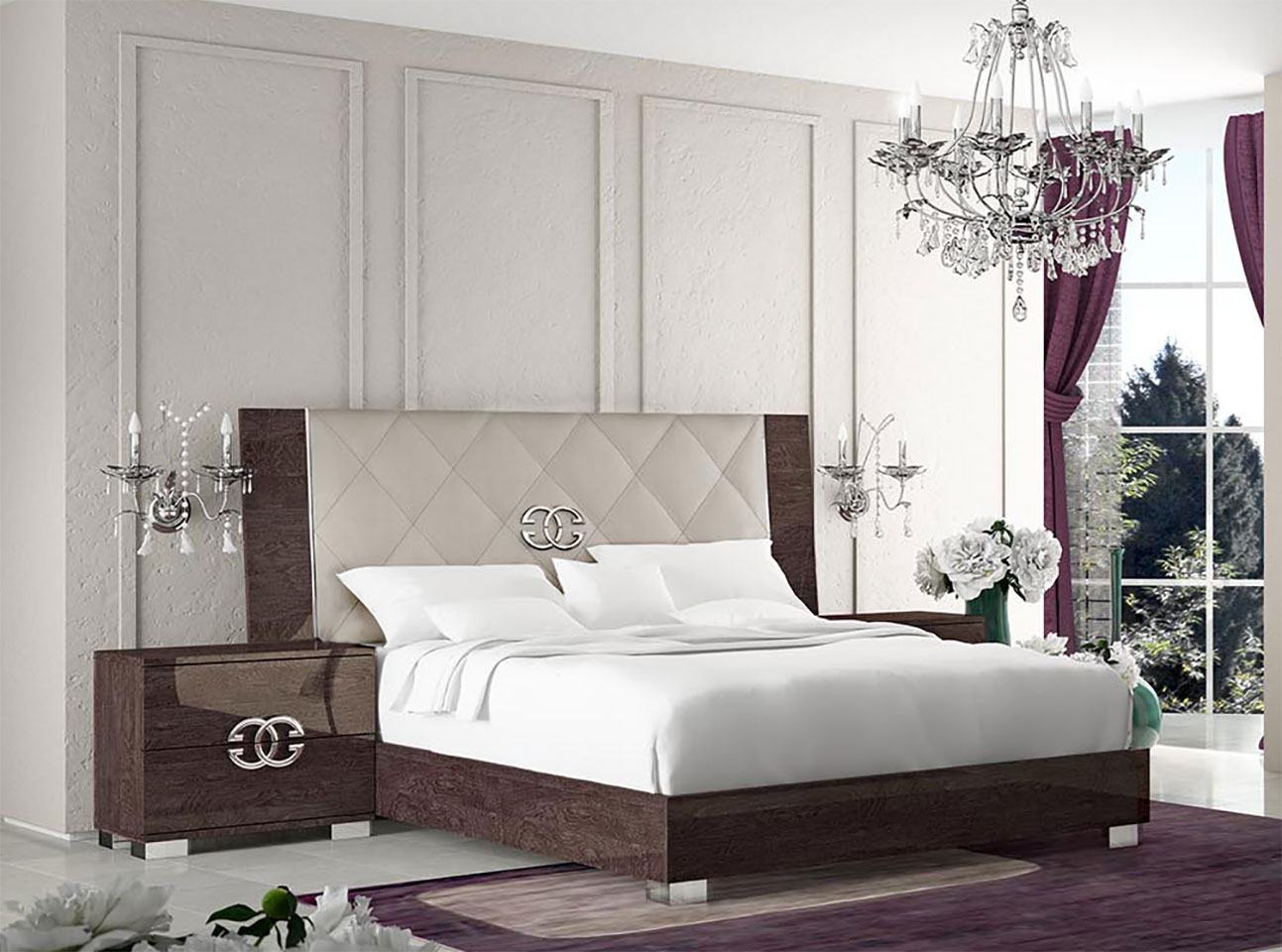 Кровать двуспальная  Prestige 180 с мягким изголовьем