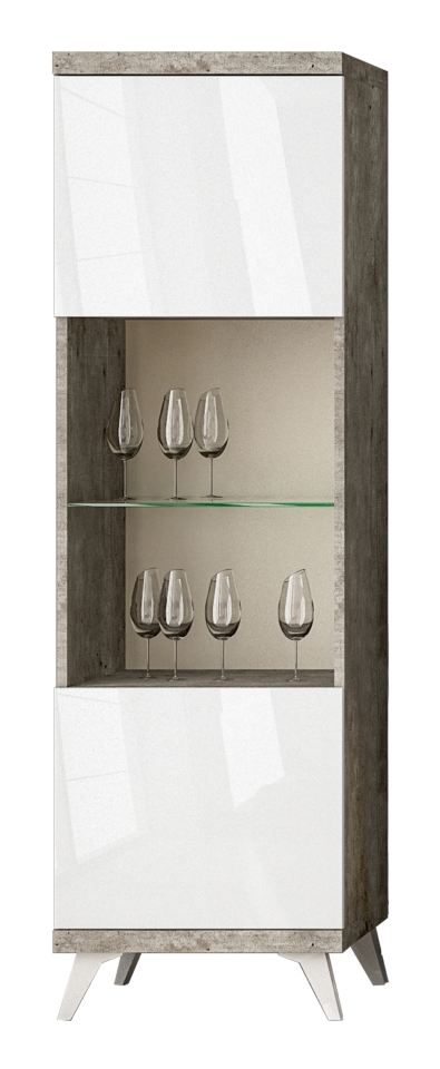 Витрина для гостиной  TREVISO Grey открытая