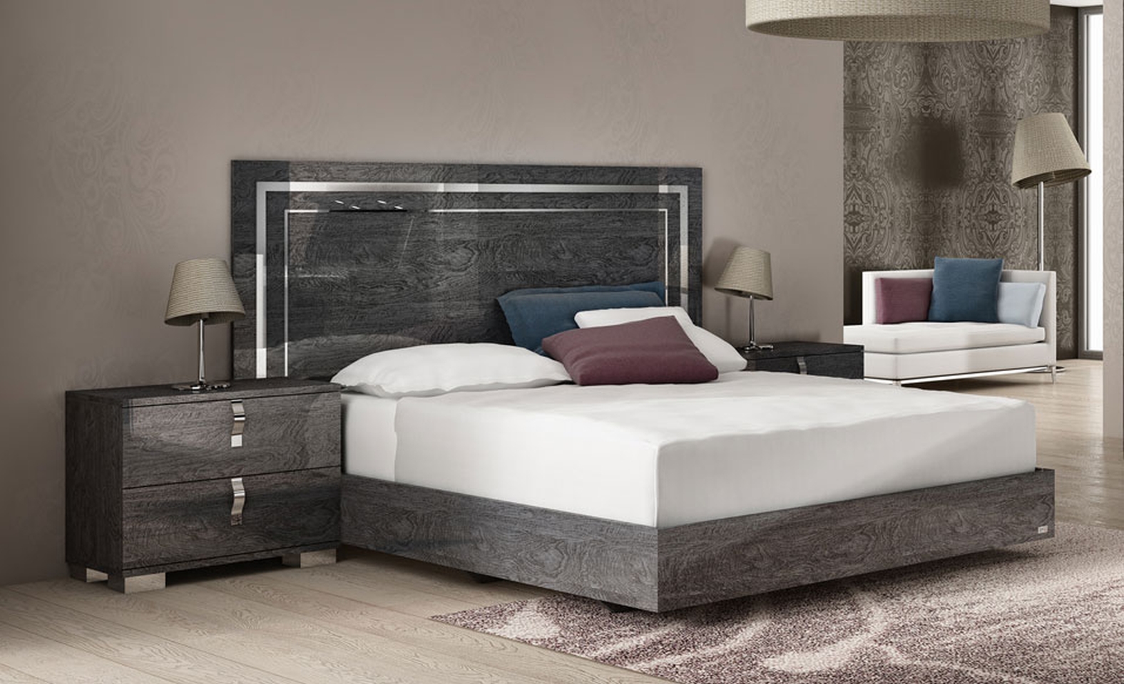 Кровать двуспальная SARAH GREY BIRCH 160