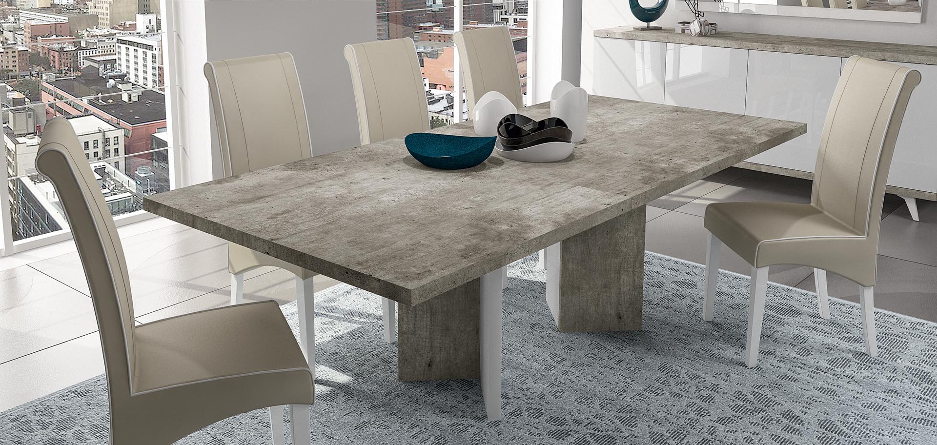 Раскладной обеденный стол TREVISO Grey 180/225