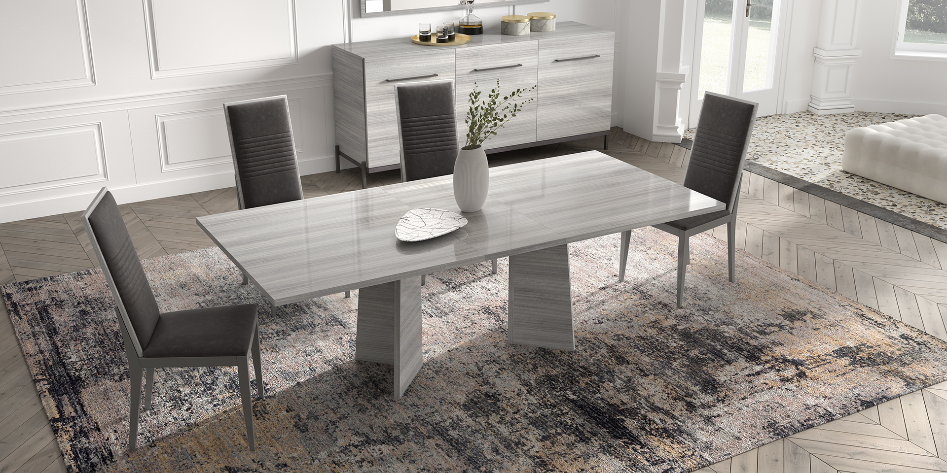 Стол раскладной MIA SILVER GREY 180/225